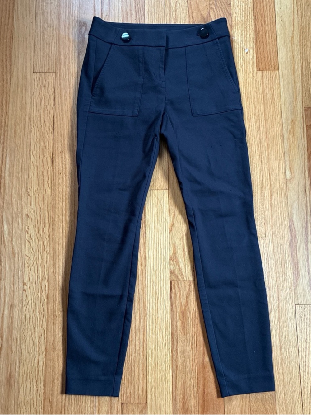 Classic Black Slim Trousers with Front Pockets